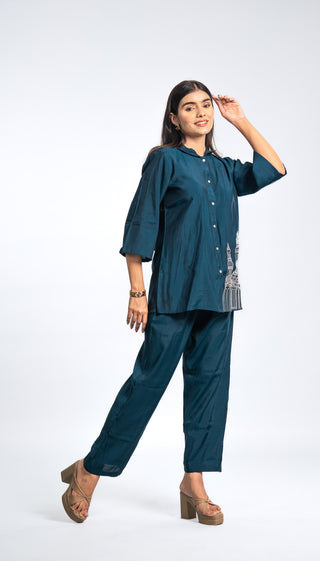 Elegant Deep Ocean Teal Co-Ord Set