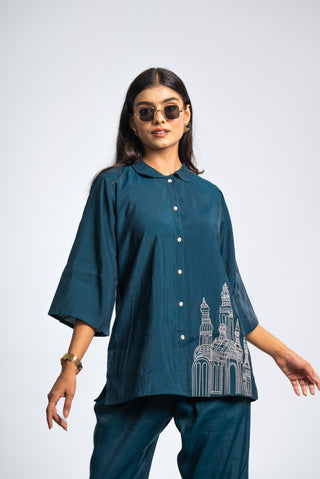 Elegant Deep Ocean Teal Co-Ord Set