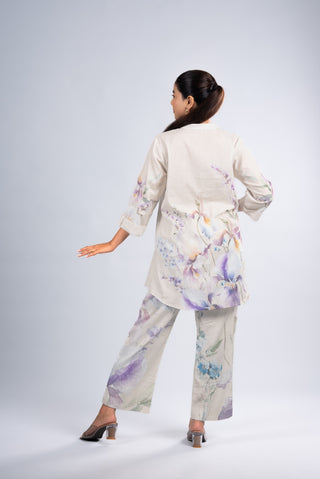 Beige Floral Print Co-ord Set