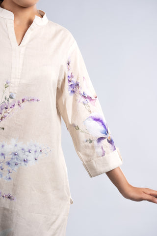 Beige Floral Print Co-ord Set