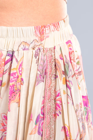 Pastel Cream Floral Kurta suit