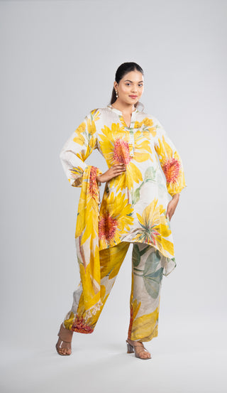 Bright Sunflower Printed  Co-ord Set