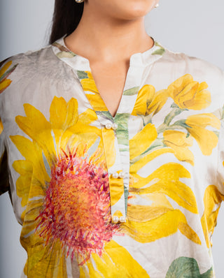 Bright Sunflower Printed  Co-ord Set