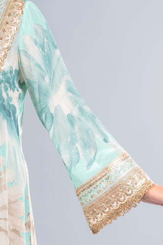 Soft Beige Floral Kurta Set