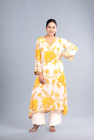 Ivory White Long Kurta suit