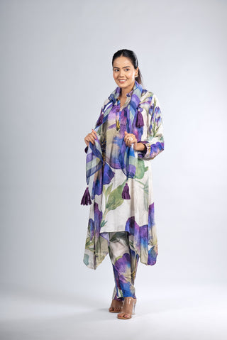 Ivory White Floral Kurta Set