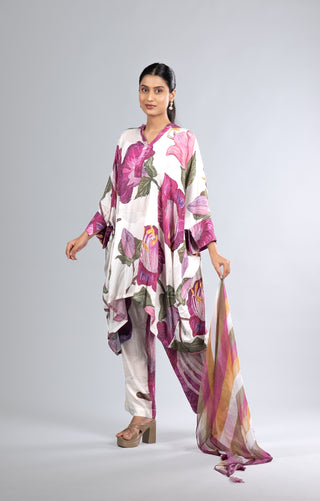 Ivory White Floral Kurta Set