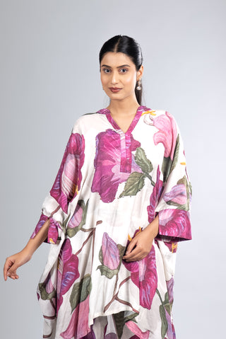 Ivory White Floral Kurta Set