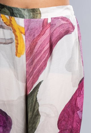 Ivory White Floral Kurta Set