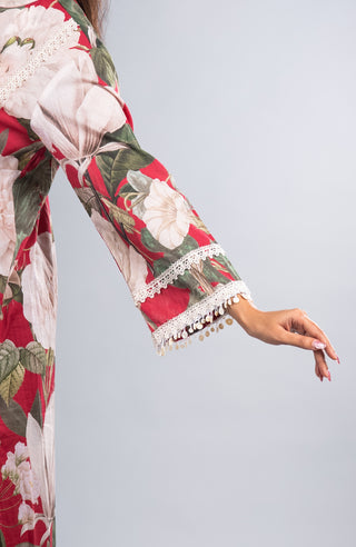 Rose Pink Floral Kurta Set