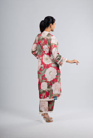 Rose Pink Floral Kurta Set