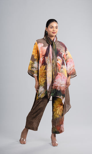 Brown Floral Print Co-ord Set