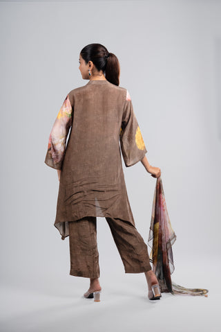 Brown Floral Print Co-ord Set