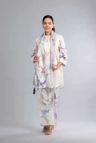 Ivory White Floral Printed Co-ord Set