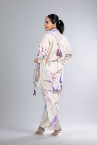 Ivory White Floral Printed Co-ord Set