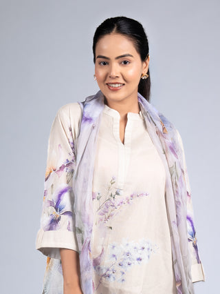 Ivory White Floral Printed Co-ord Set