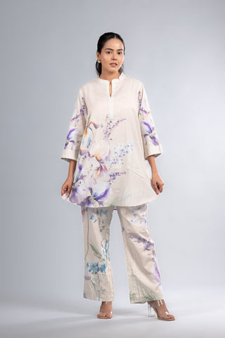 Ivory White Floral Printed Co-ord Set