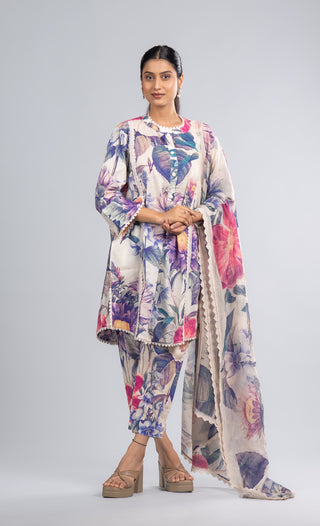 Ivory Floral Kurta Set