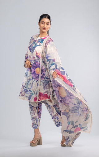 Ivory Floral Kurta Set