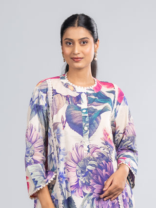 Ivory Floral Kurta Set