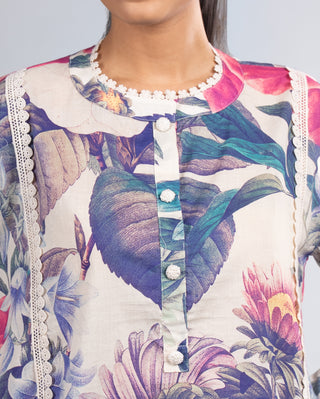 Ivory Floral Kurta Set