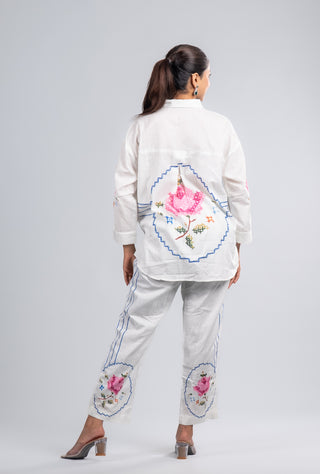 White Embroidered Co-ord Set