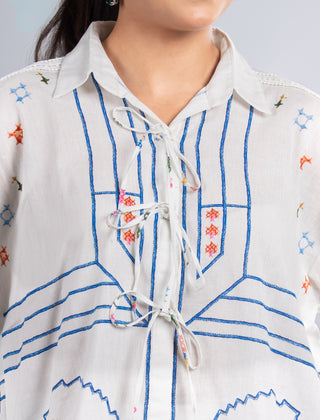 White Embroidered Co-ord Set