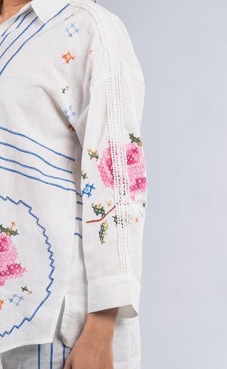 White Embroidered Co-ord Set