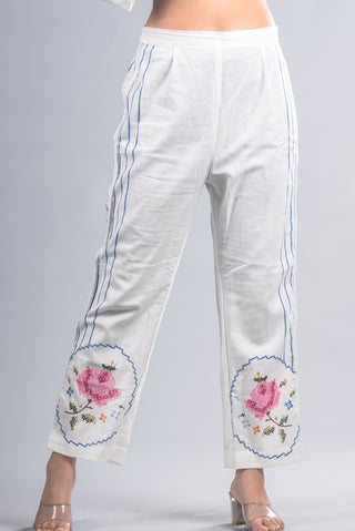 White Embroidered Co-ord Set