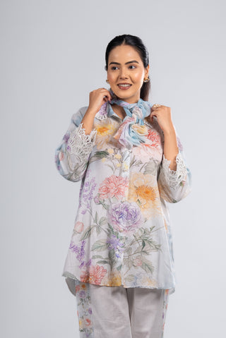 Pastel Blue Floral Co-ord Set