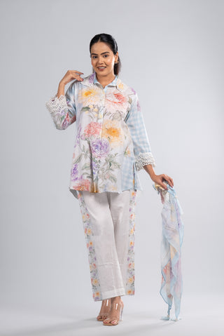 Pastel Blue Floral Co-ord Set