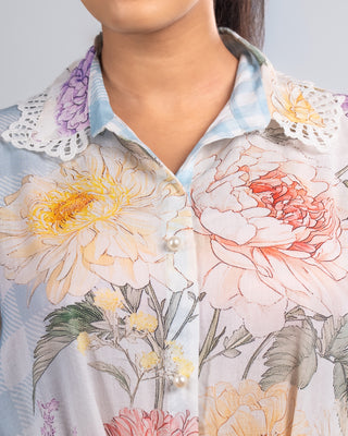 Pastel Blue Floral Co-ord Set