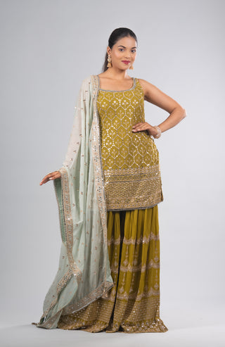 Opulent Mustard Gold Sharara Set