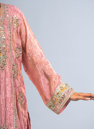 Royal Rose Pink Embroidered Kurta Set