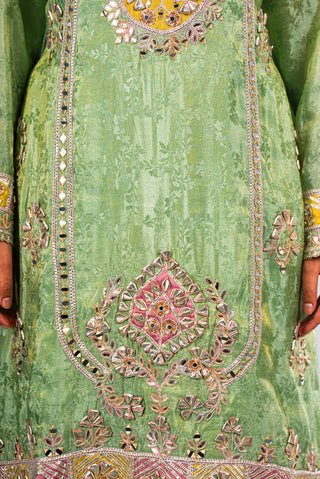 Pastel Sage Green Sharara Set