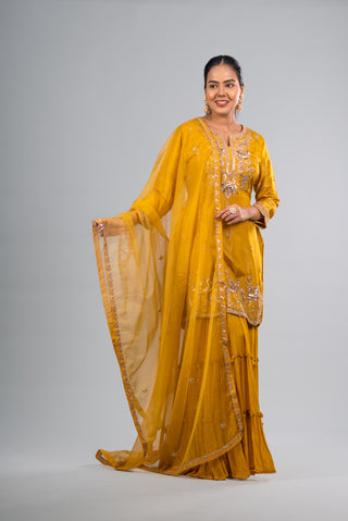 Marigold Yellow Kurta Sharara Set