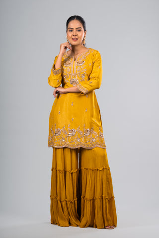 Marigold Yellow Kurta Sharara Set