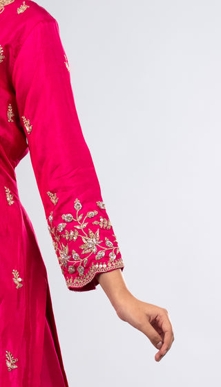 Vibrant Fuchsia Pink Sharara Set