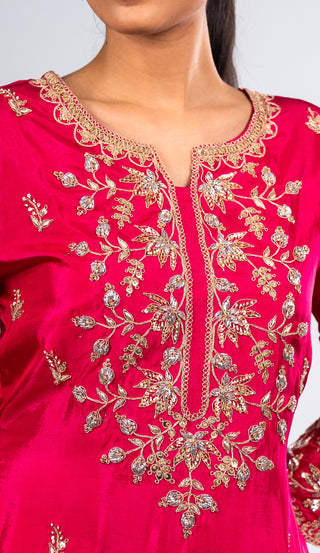 Vibrant Fuchsia Pink Sharara Set