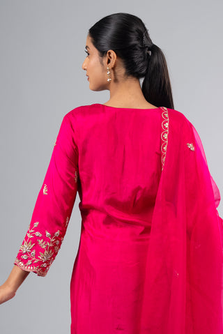 Vibrant Fuchsia Pink Sharara Set