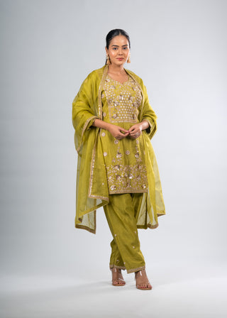 Olive Green Kurta Set