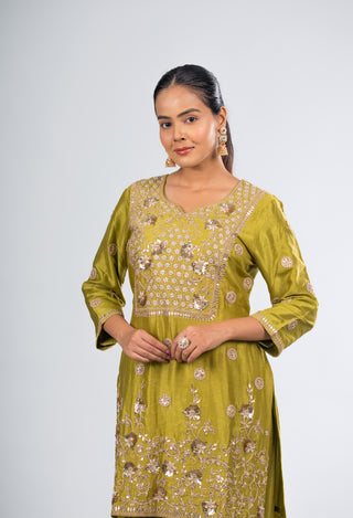 Olive Green Kurta Set