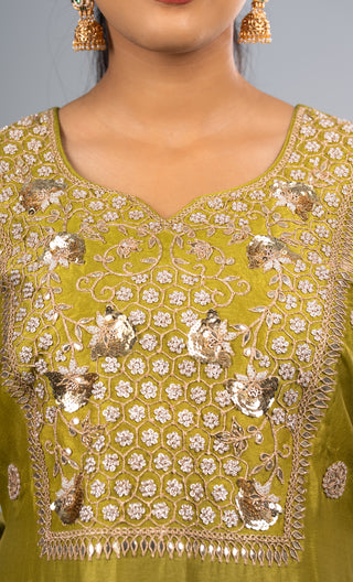 Olive Green Kurta Set