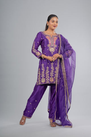Royal Violet Embroidered Suit