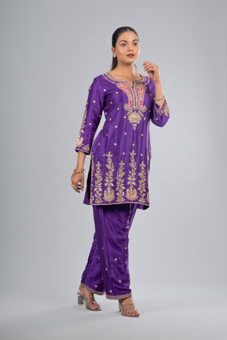 Royal Violet Embroidered Suit