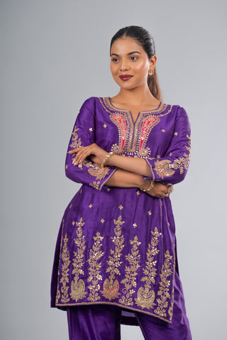 Royal Violet Embroidered Suit