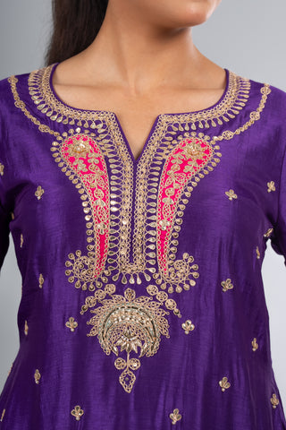 Royal Violet Embroidered Suit
