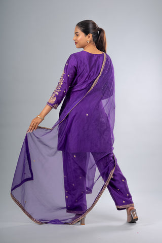 Royal Violet Embroidered Suit