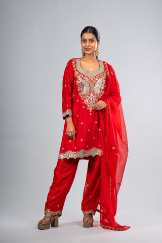 Classic Scarlet Red Kurta Set