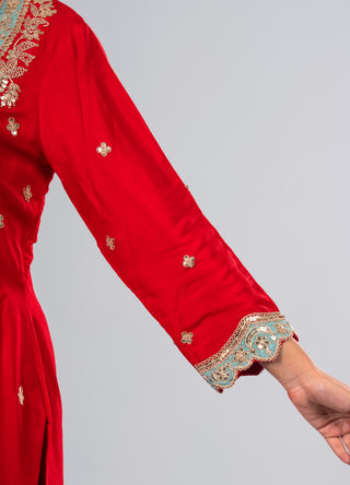 Classic Scarlet Red Kurta Set